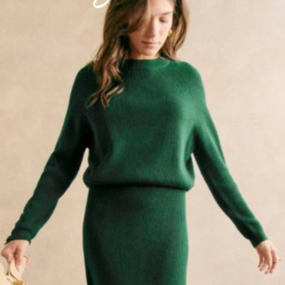 Sezane Sami Jumper in Bottle Green size XL - Picture 2 of 6